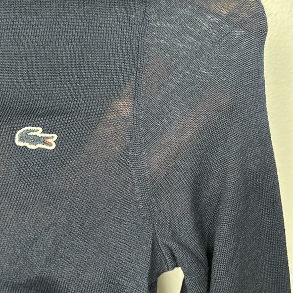 Lacoste Navy Merino Wool Turtleneck Sweater size 32 or XS- NWOT - Picture 5 of 12